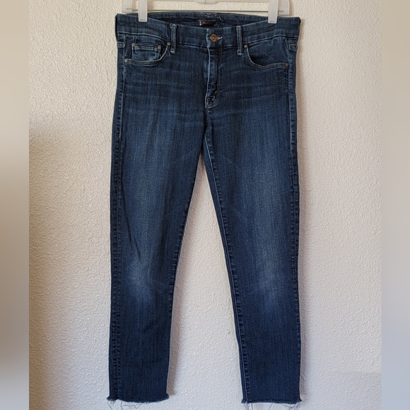 MOTHER Women's Jeans Here Kitty Kitty Raw Hem Skinny Low Rise Size 30 - Picture 1 of 13